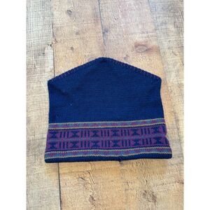 Vintage 90s Merkley Headgear Canada 100% Virgin Wool Peaked Ski Beanie Toque